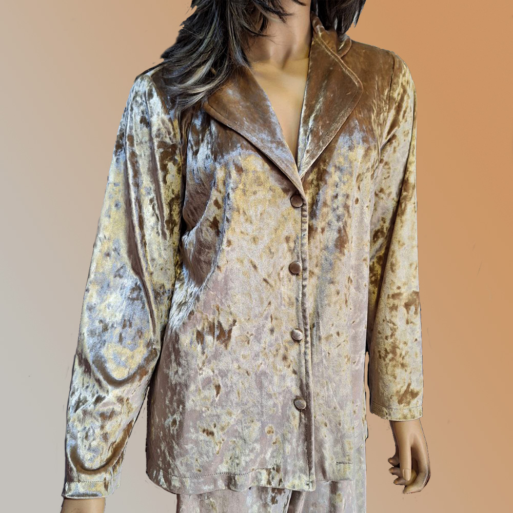 بلوز شلوار مخمل ساده