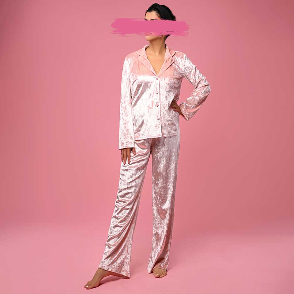 بلوز شلوار مخمل ساده - 5