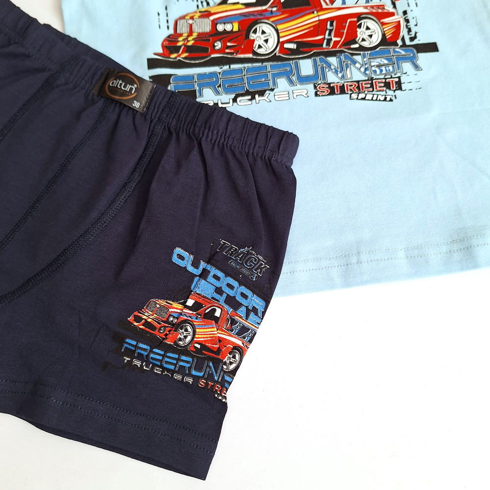 ست تاپ شورتک آبی