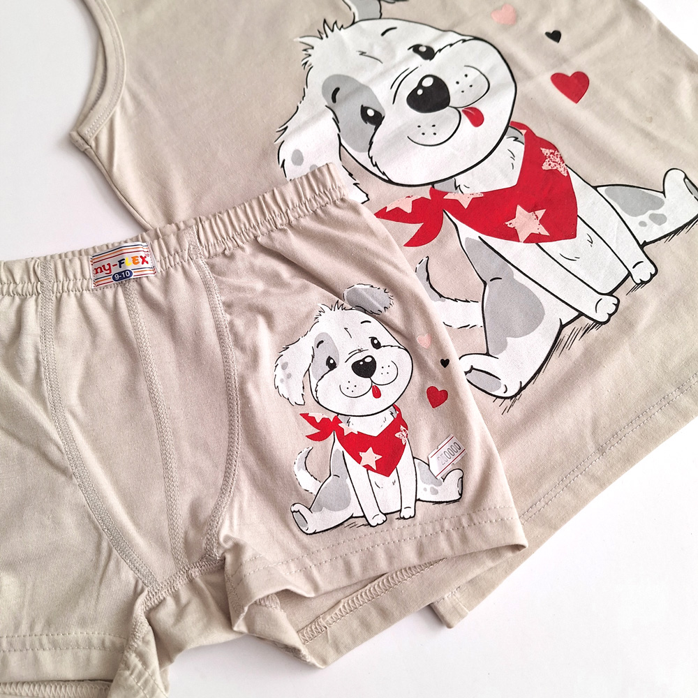 تاپ شورتک پسرانه طرح سگ