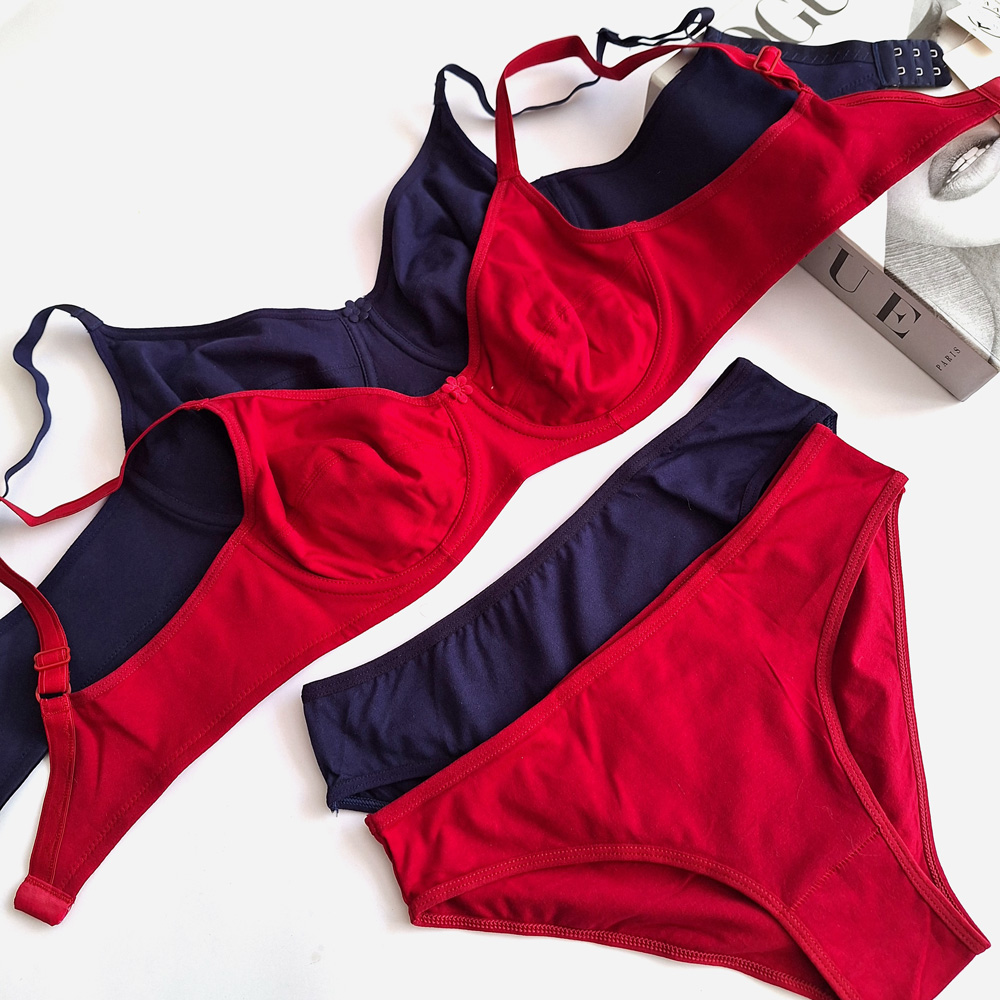 ست سوتین شورت تمام نخ 